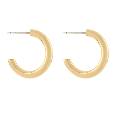 20mm METAL TUBE HOOPS - GOLD