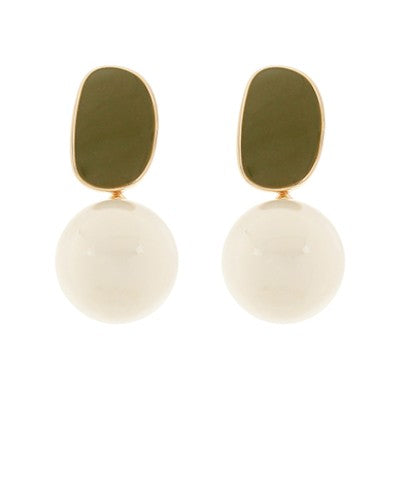 PEARL DANGLE COLOR EPOXY EARRINGS