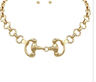 LINKED HORESBIT NECKLACE - GOLD