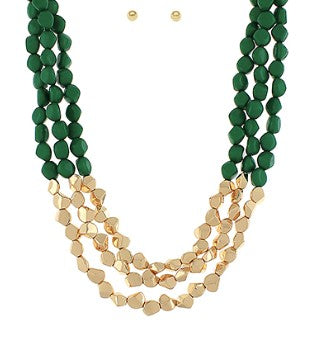 ANGLED ACRYLIC & METAL BALL NECKLACE