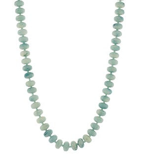 MARBLE BEADED NECKLACE - MINT/GOLD