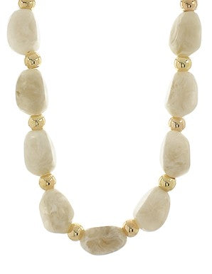 IRREGULAR BEADS NECKLACE - BEIGE