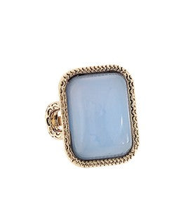 COLOR RESIN STONE RING - BLUE