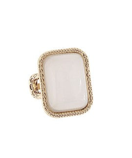 COLOR RESIN STONE RING - IVORY