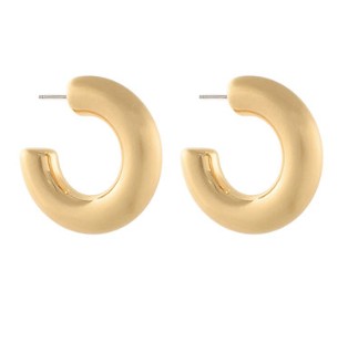 PUFFY METAL HOOPS - GOLD