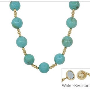 MARBLE AND CCB BALL NECKLACE - TURQUOISE
