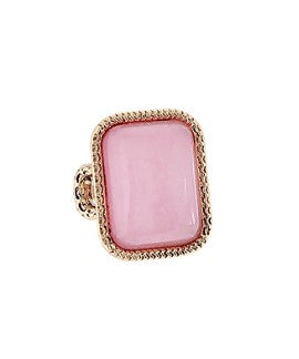 COLOR RESIN STONE RING - PINK