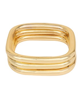 3 ROW SQUARE BRACELET - GOLD