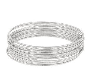 THIN METAL BANGLE BRACELETS - SILVER
