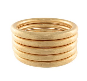 METAL BANGLE BRACELETS - WORN GOLD