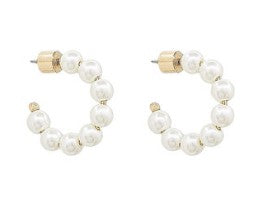 PEARL 25 mm HOOPS - CREAM