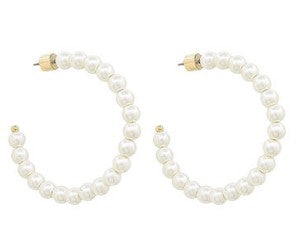 PEARL 43mm HOOPS - CREAM
