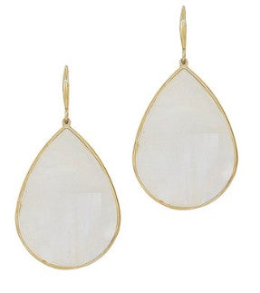 MOP TEARDROP EARRINGS - CREAM
