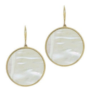 MOP ROUND EARRINGS - CREAM