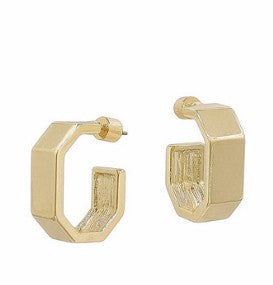 25mm HEXAGON HOOPS - GOLD