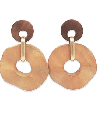 DANGLE EARRINGS - BROWN