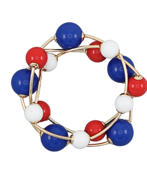 USA 3 ROW CURVED BRACELET - RED/BLUE