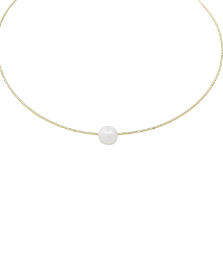 BAROQUE PEARL WIRE CHOKER - GOLD