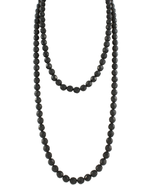3 LAYERED BEAD NECKLACE - BLACK