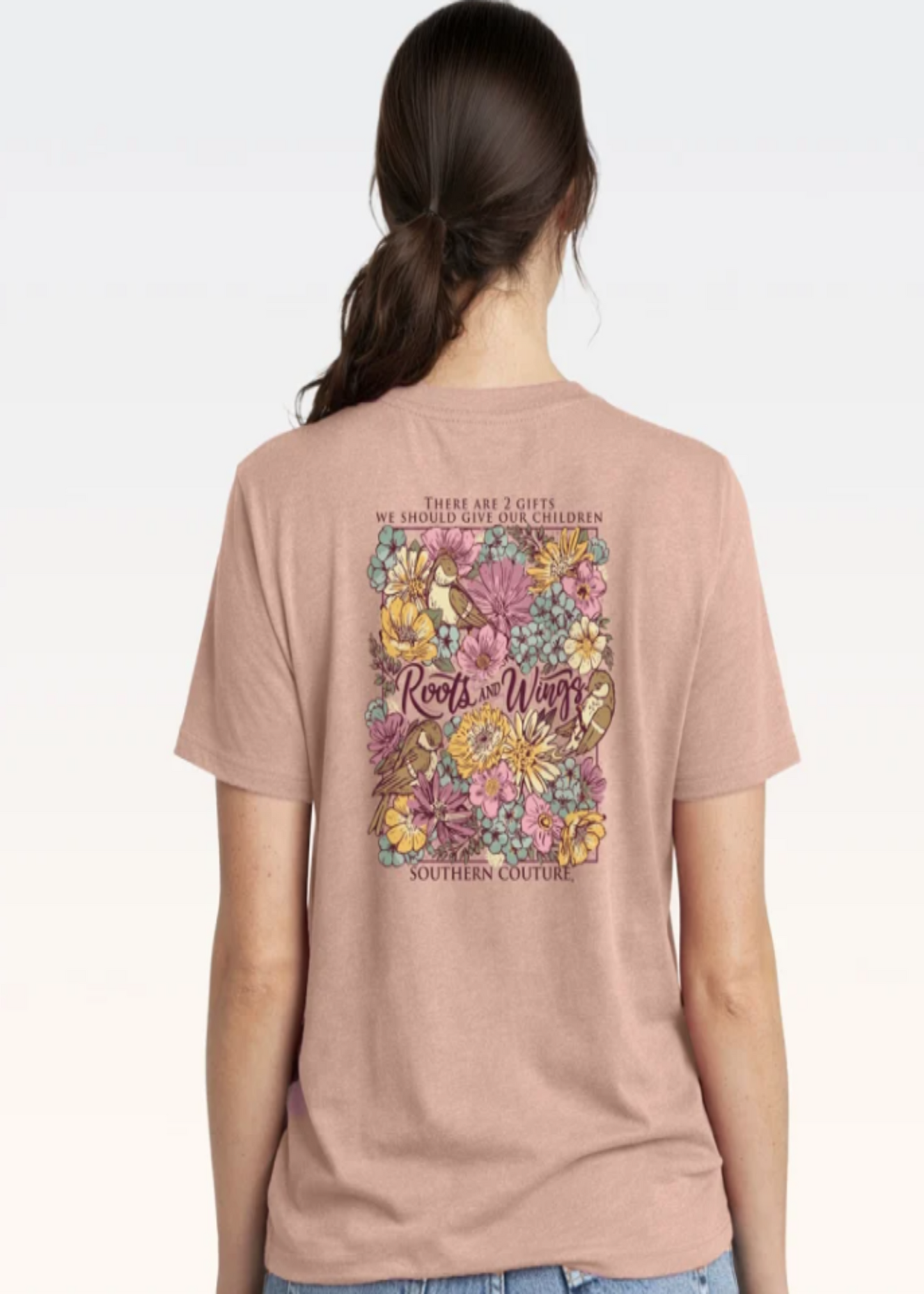 ROOTS AND WINGS FLOWERS TEE