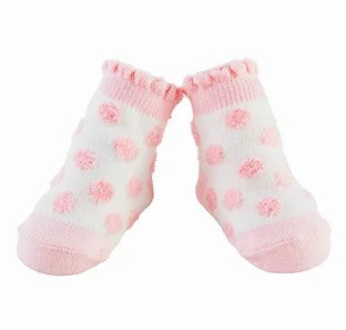 PINK CHENILLE DOT SOCKS