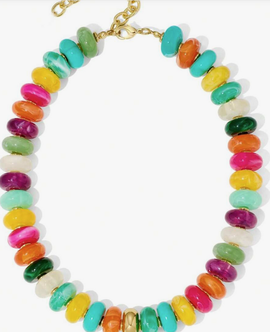 BEADED CHUNKY NECKLACE - MULTI