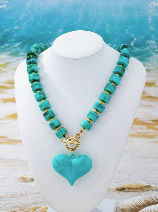 ACRYLIC BEADED CHAIN NECKLACE