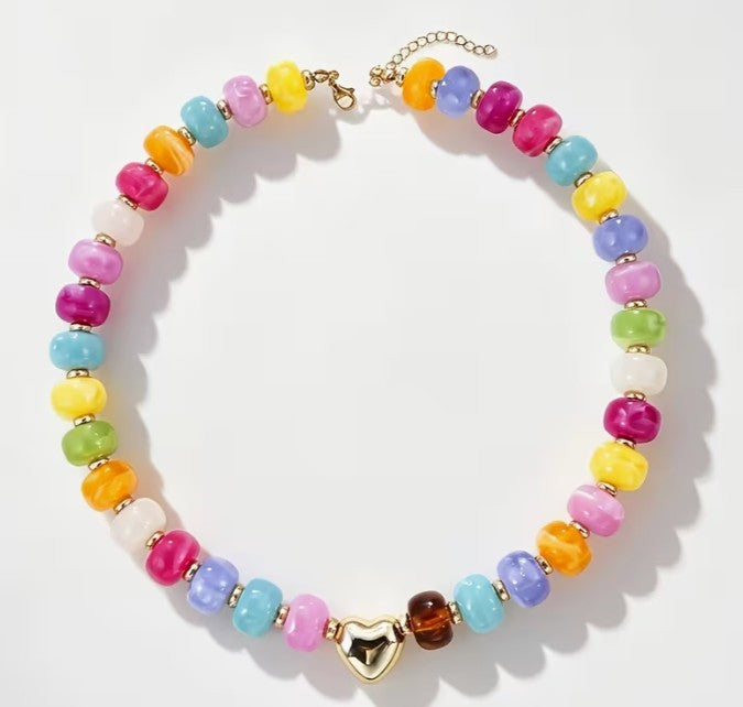 ACRYLIC BEADED CHOCKER - MULTICOLOR