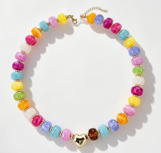 ACRYLIC BEADED CHOCKER - MULTICOLOR