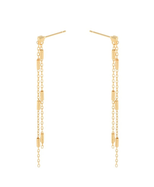 LAYERED CHAIN EARRINGS - GOLD