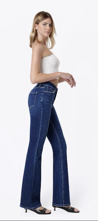 HIGH RISE TROUSER FOLD BOOTCUT - BRILLIANT