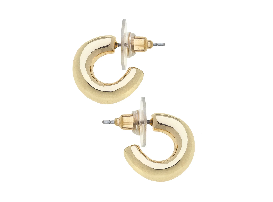 Alison Hoop Earrings in Shiny Gold