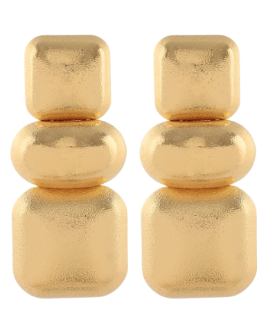 Linear Multi Shape Earrings – Gold