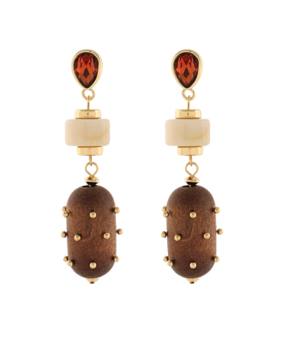 Linear Multi Shape Earrings – Brown