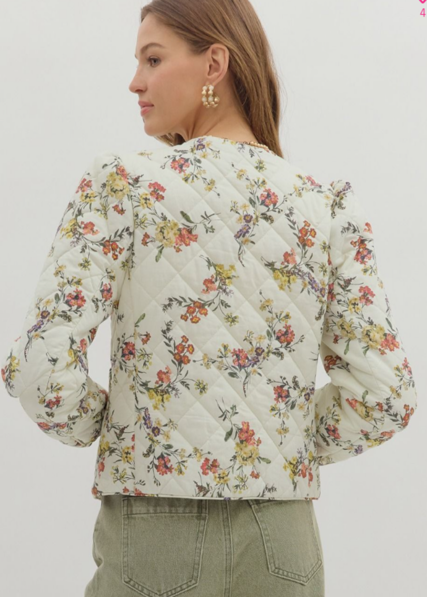 BELLA QUILTED JACKET - ECRU