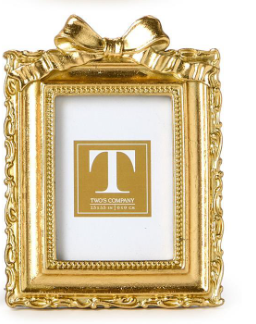 MINI FRAME WITH BOW ACCENT - GOLD