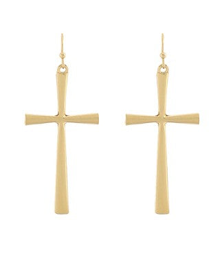 Cross Metal Drop Earrings
