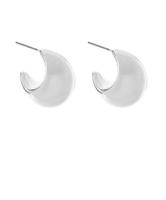 Puffy Gradual Metal Hoops - Silver