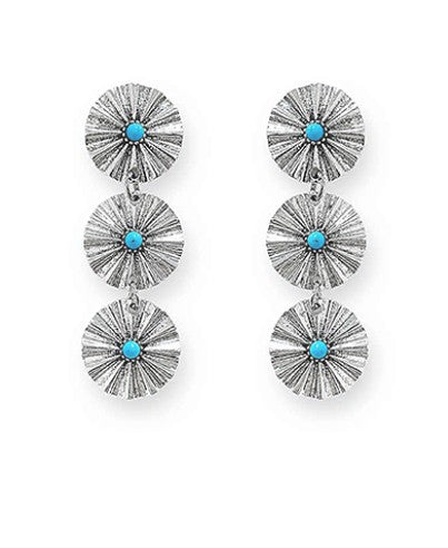 Linear Western Flower Earrings