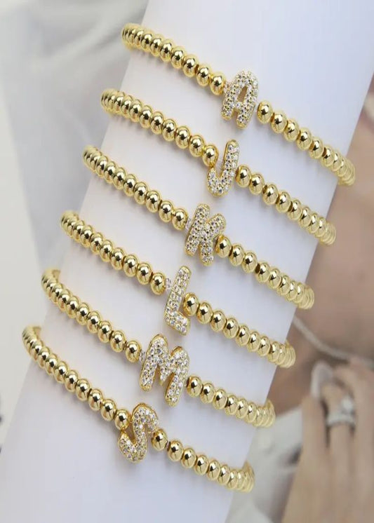 BOHO STYLE BEADED INITIAL BRACELET