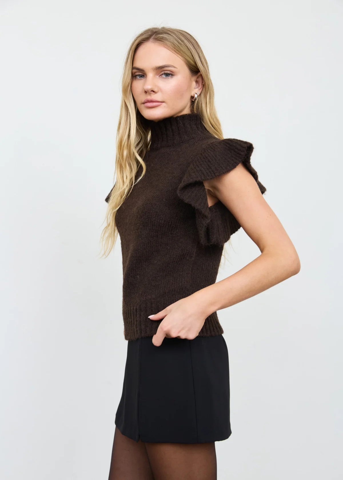 MARLA TOP - DARK BROWN
