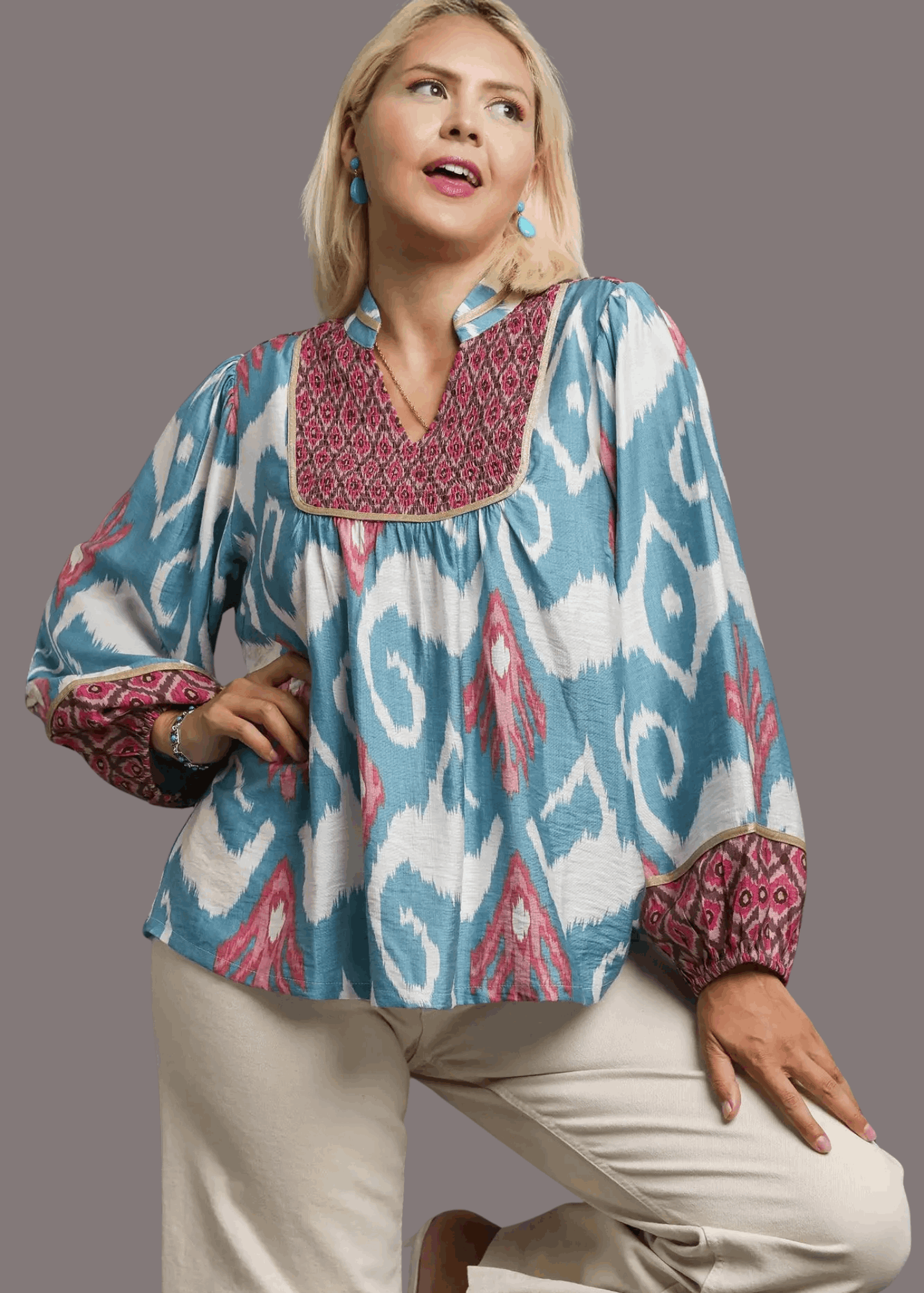 DINA TOP - SLATE BLUE