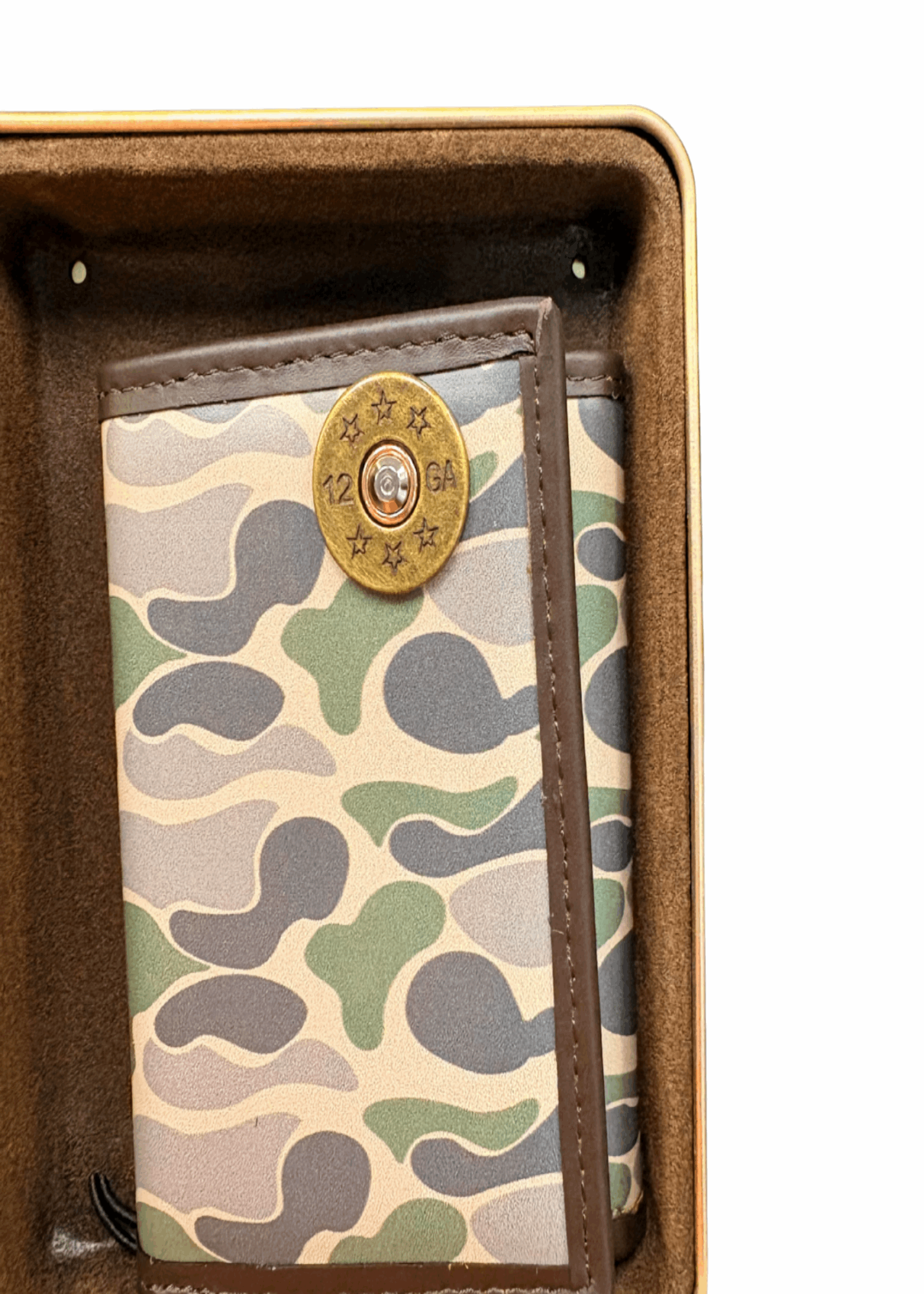 OLD SCHOOL CAMO TRIFOLD WALLET - GREEN CAMO SHOT GUN SHELL