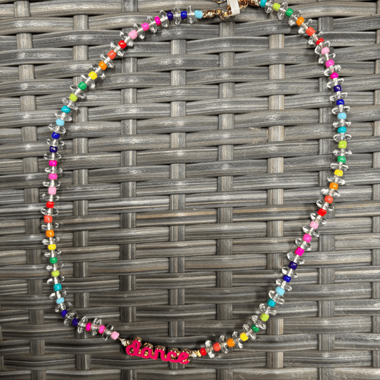 Kids Multi Beaded Necklace with Pink Enamel - Dance