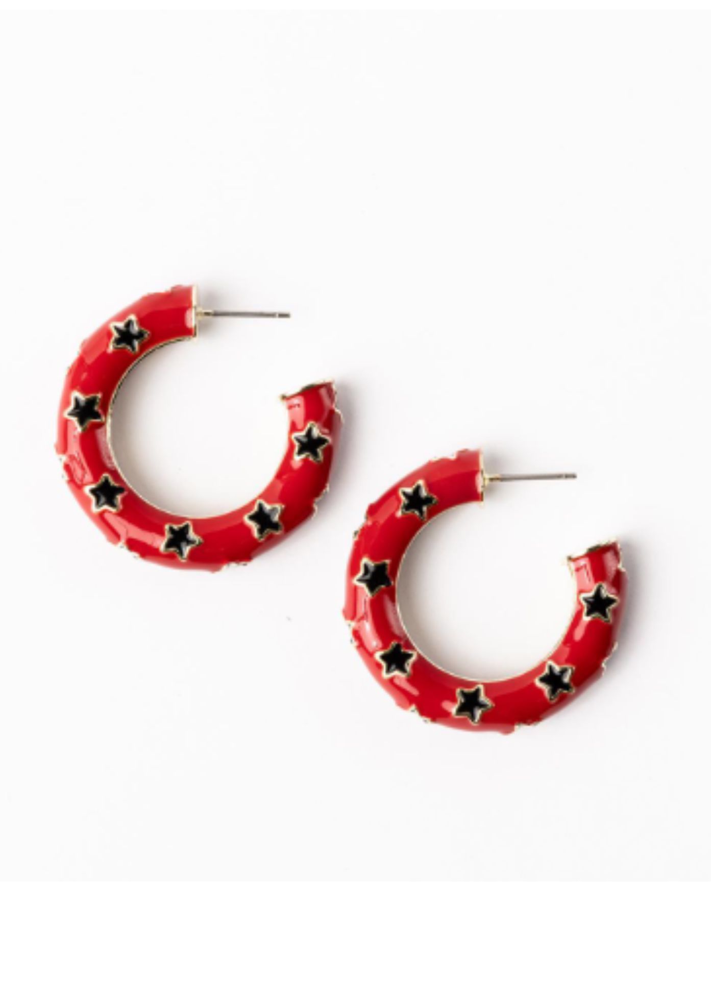 JUSTINE EARRINGS-RED/BLACK