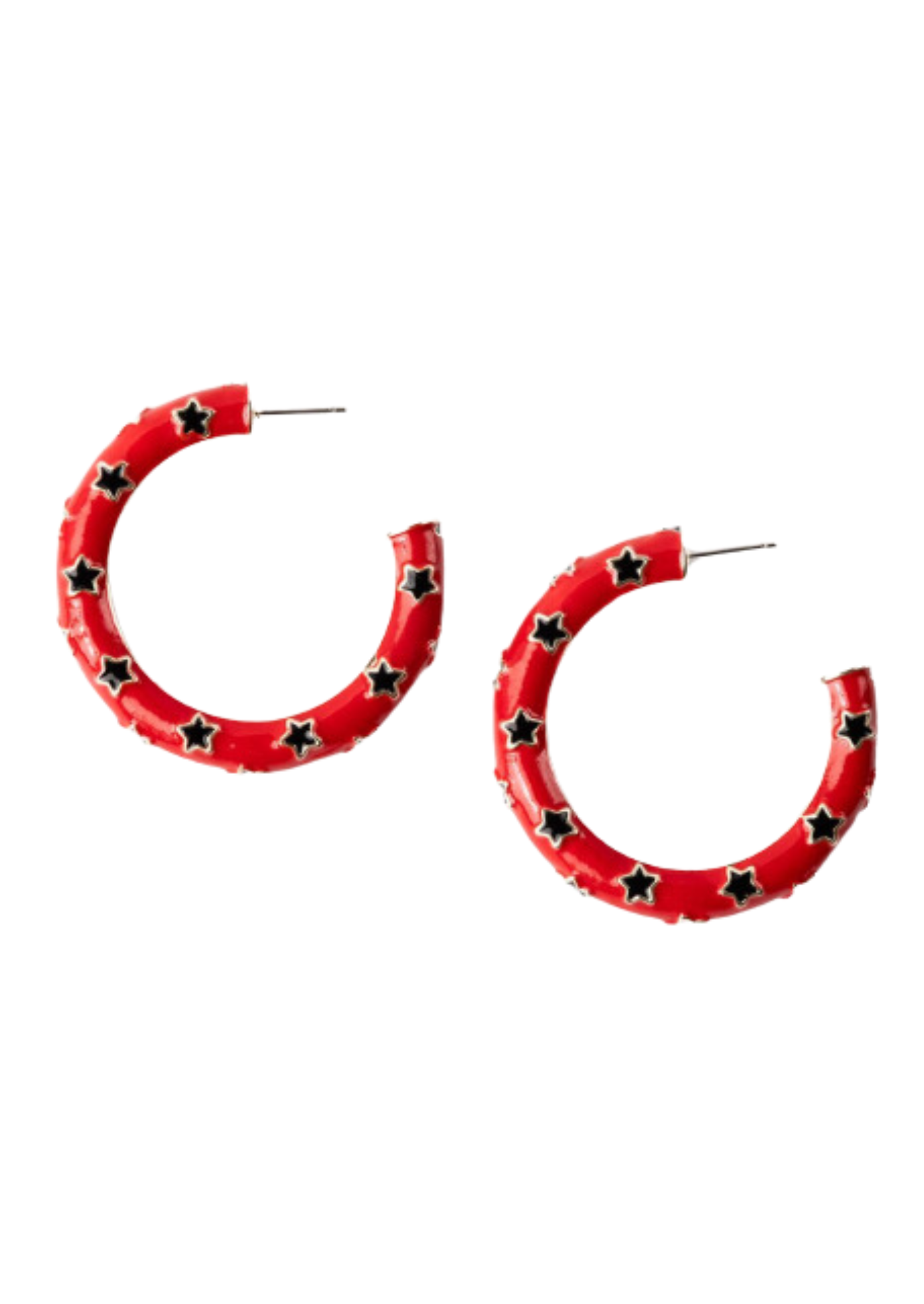 JUSTINE EARRINGS-RED/BLACK