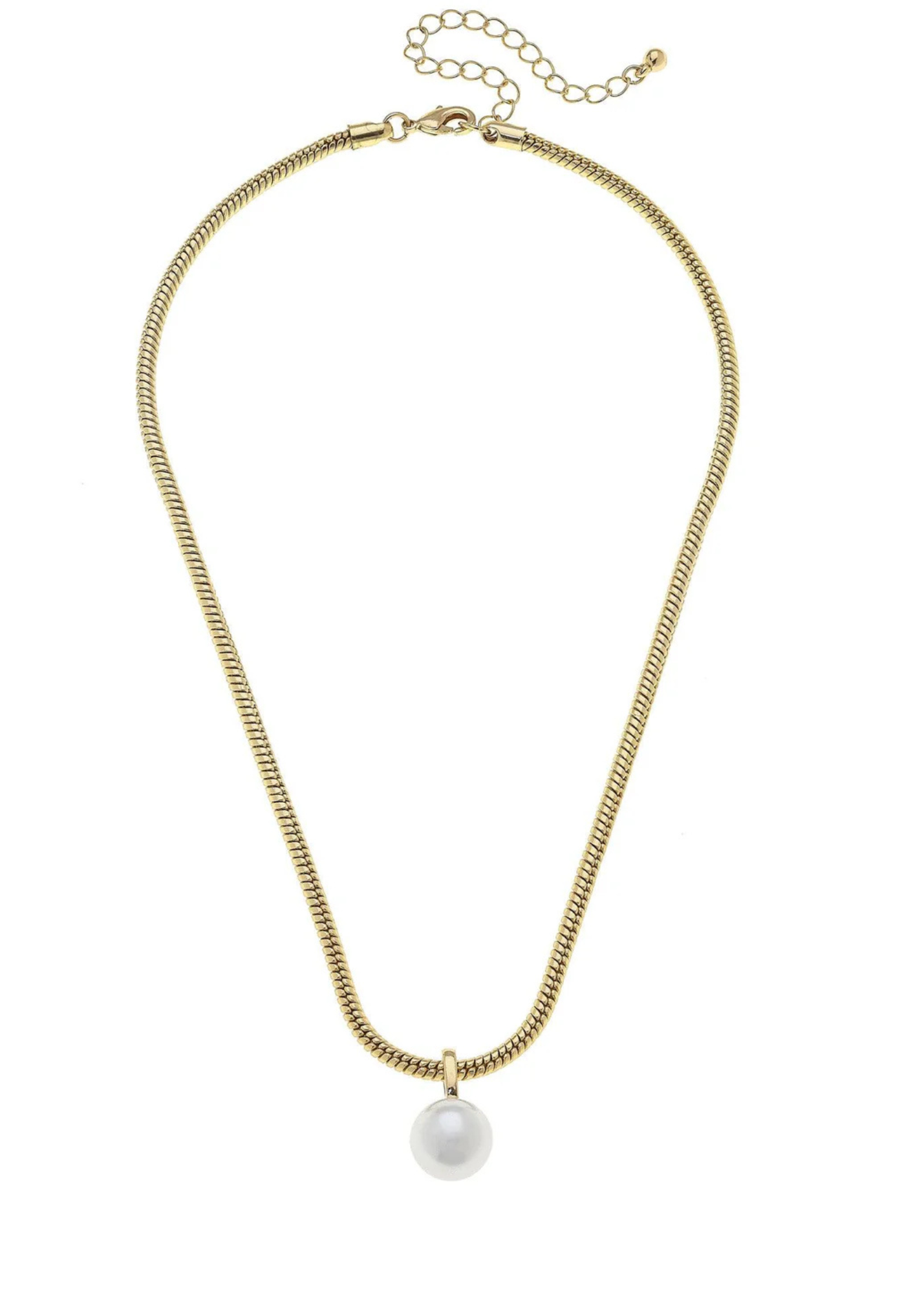 BROOKLYN PEARL PENDANT NECKLACE-IVORY & WORN GOLD