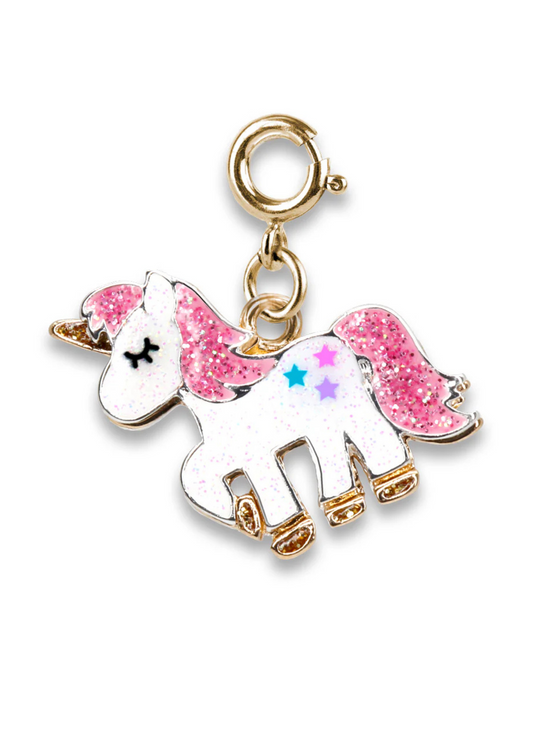 GOLD GLITTER UNICORN CHARM