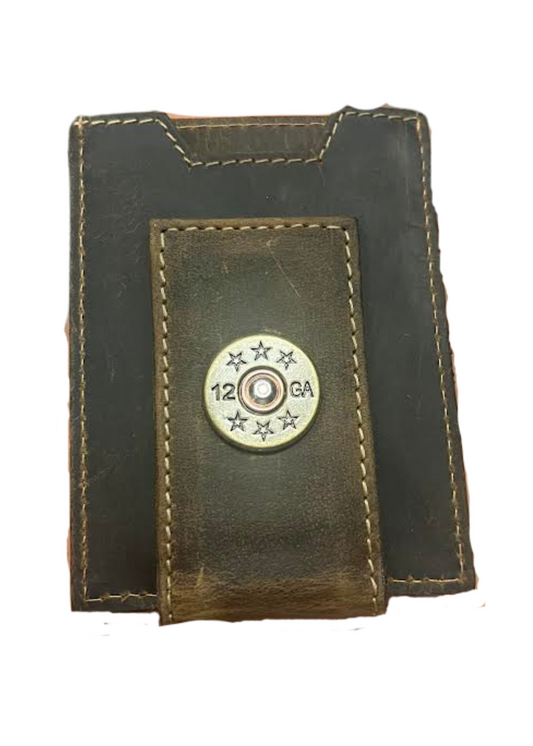 VINTAGE TAN FRONT POCKET WALLET - BRASS SHOT