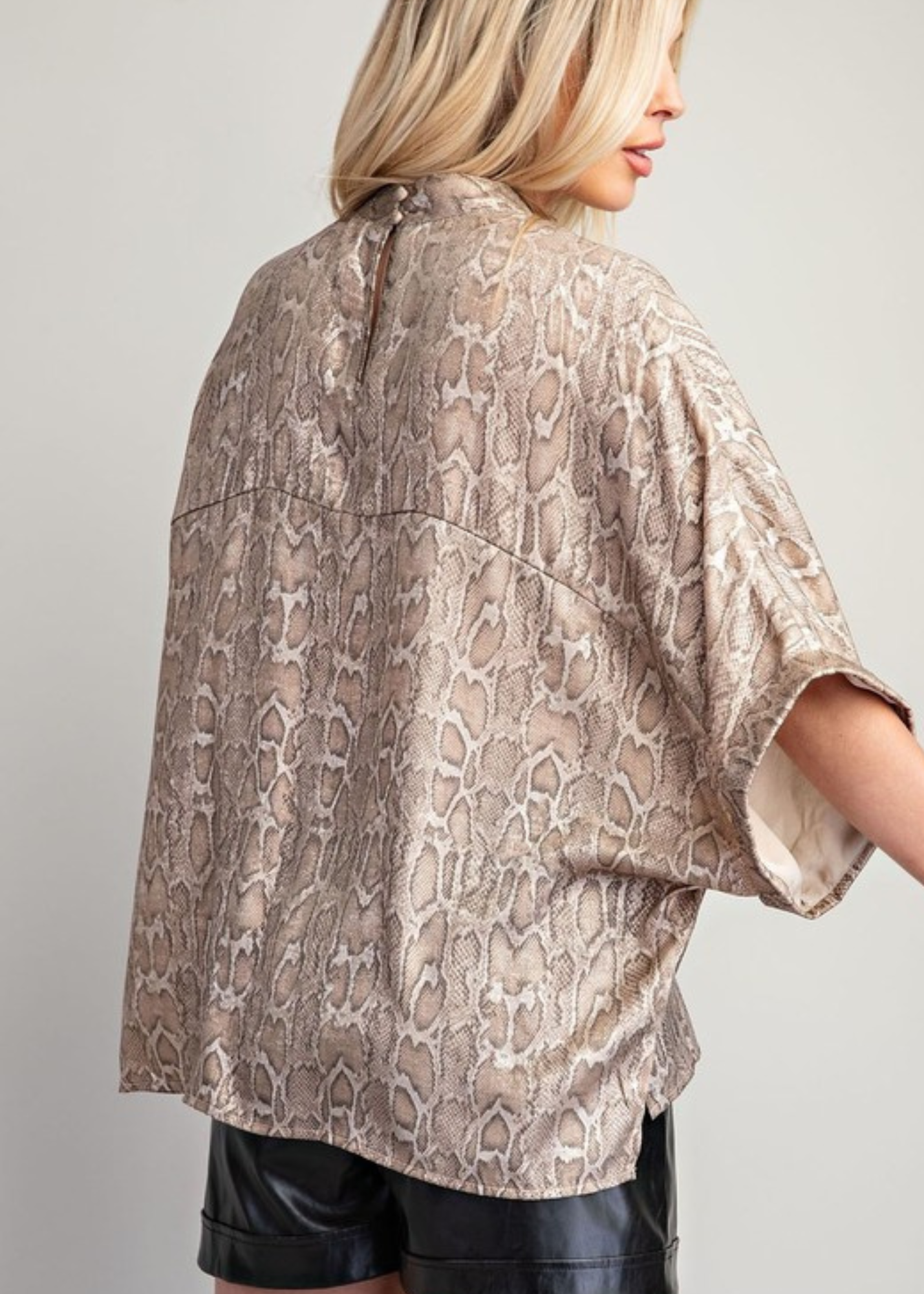 CARROLL MOCK NECK OVERSIZE TOP-TAUPE